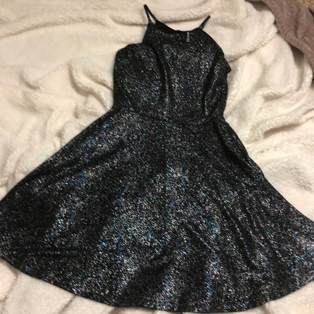 Design Lab sparkly halter skater dress